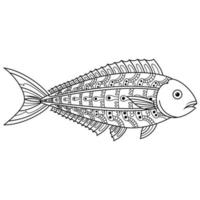 lax fisk linje konst vektor