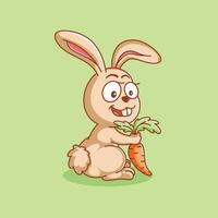 tecknad serie stil kanin bärande morötter vektor