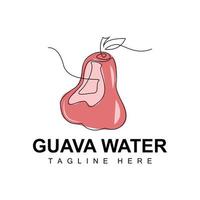 Wasserguave-Logo-Designvektor mit Vitaminpflanze für Marktillustration von frischem Obst im Linienstil vektor