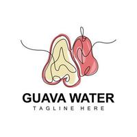 Wasserguave-Logo-Designvektor mit Vitaminpflanze für Marktillustration von frischem Obst im Linienstil vektor