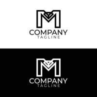 m-Diamant-Logo-Design und Premium-Vektorvorlagen vektor