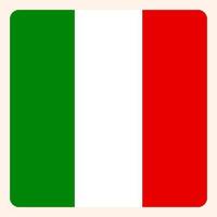 italien-quadratische flaggenschaltfläche, social-media-kommunikationszeichen, geschäftsikone. vektor