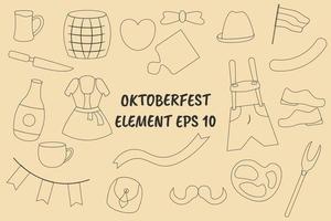 hand dragen oktoberfest design element vektor