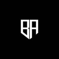 ba-Buchstaben-Logo-Design mit schwarzem Hintergrund in Illustrator. Vektorlogo, Kalligrafie-Designs für Logo, Poster, Einladung usw. vektor