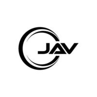 Jav-Brief-Logo-Design mit weißem Hintergrund in Illustrator. Vektorlogo, Kalligrafie-Designs für Logo, Poster, Einladung usw. vektor