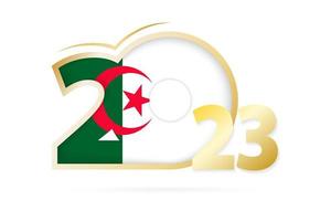 jahr 2023 mit algerien-flaggenmuster. vektor