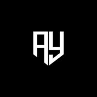 ay-Brief-Logo-Design mit schwarzem Hintergrund im Illustrator. Vektorlogo, Kalligrafie-Designs für Logo, Poster, Einladung usw. vektor