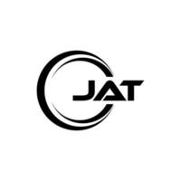Jat-Brief-Logo-Design mit weißem Hintergrund in Illustrator. Vektorlogo, Kalligrafie-Designs für Logo, Poster, Einladung usw. vektor