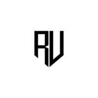 ru-Brief-Logo-Design mit weißem Hintergrund in Illustrator. Vektorlogo, Kalligrafie-Designs für Logo, Poster, Einladung usw. vektor