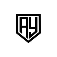 ay-Brief-Logo-Design mit weißem Hintergrund in Illustrator. Vektorlogo, Kalligrafie-Designs für Logo, Poster, Einladung usw. vektor