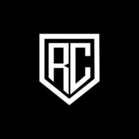 rc-Buchstaben-Logo-Design mit schwarzem Hintergrund im Illustrator. Vektorlogo, Kalligrafie-Designs für Logo, Poster, Einladung usw. vektor