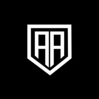 aa-Buchstaben-Logo-Design mit schwarzem Hintergrund in Illustrator. Vektorlogo, Kalligrafie-Designs für Logo, Poster, Einladung usw. vektor