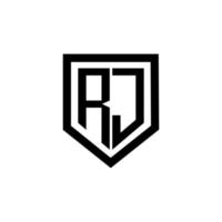 rj brev logotyp design med vit bakgrund i illustratör. vektor logotyp, kalligrafi mönster för logotyp, affisch, inbjudan, etc.