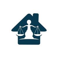 Justiz-Logo. Logo-Design des Anwaltshauses. Eigentumsrechtslogo, Immobilienlogo. vektor