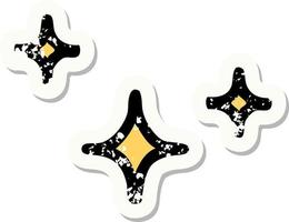 Distressed Sticker Tattoo im traditionellen Stil eines Stars vektor