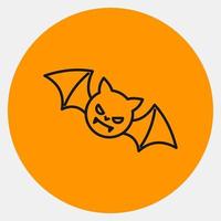 Symbol bat.icon im orangefarbenen Stil. geeignet für Drucke, Poster, Flyer, Partydekoration, Grußkarten usw. vektor