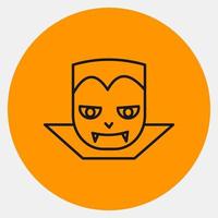 ikon dracula vampyr.ikon i orange stil. lämplig för grafik, affisch, flygblad, fest dekoration, hälsning kort, etc. vektor