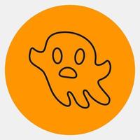 Symbol ghost.icon im orangefarbenen Stil. geeignet für Drucke, Poster, Flyer, Partydekoration, Grußkarten usw. vektor