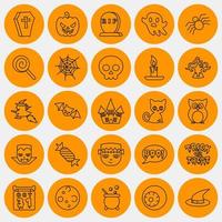 ikon uppsättning halloween elements.icon i orange stil. lämplig för grafik, affisch, flygblad, fest dekoration, hälsning kort, etc. vektor
