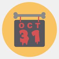 ikon halloween calendar.icon i Färg para stil. lämplig för grafik, affisch, flygblad, fest dekoration, hälsning kort, etc. vektor