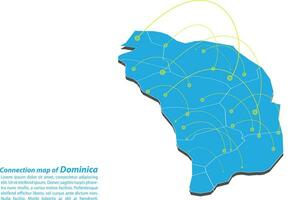 Modern of Dominica Map Connections Network Design, bestes Internetkonzept des Dominica-Kartengeschäfts aus Konzeptserien, Kartenpunkt- und Linienzusammensetzung. Infografik-Karte. Vektor-Illustration. vektor