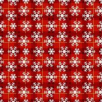 fallende Schneeflocken auf rotem Zellhintergrund. nahtlose Muster Schneeflocke. design textur wintersaison für drucke. Schneeflocken wiederholen. vektor