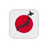 japan Karta med flagga. vektor illustration