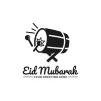 eid mubarak logo design vektor