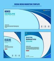 abstrakter Hintergrund Social Media Post modernes Design, für digitales Online-Marketing von Unternehmen, Banner und Poster-Vorlage. vektor