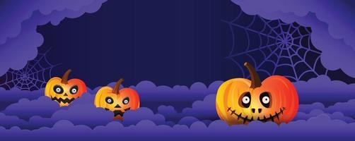 fröhliches halloween, halloween-kürbis, feiertagsbeschriftung für banner, vektorillustration. vektor