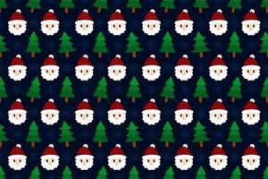 weihnachten nahtloses musterdesign. weihnachtsmann, geschenk, hirsch, schneemann, weihnachtsbaum, weihnachtsblätter, vektorillustrationen hintergrund. vektor