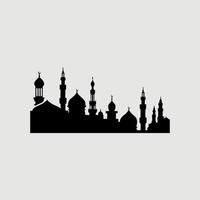 Moschee-Silhouette in Schwarz und Weiß vektor