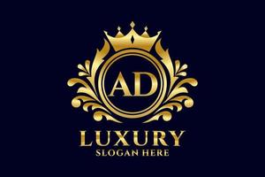 Royal Luxury Logo-Vorlage für den anfänglichen Anzeigenbrief in Vektorgrafiken für luxuriöse Branding-Projekte und andere Vektorillustrationen. vektor