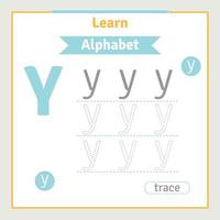 alfabet brev spårande kalkylblad för barn förskola alfabet illustration inlärning aktivitet för dagis barn tillbaka till skola alfabet färg bok vektor