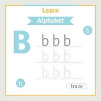 Arbeitsblatt zur Nachverfolgung von Alphabetbuchstaben für Kinder Vorschulalphabetillustration Lernaktivität für Kindergartenkinder Zurück zum Schulalphabet-Malbuch vektor