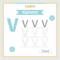 Arbeitsblatt zur Nachverfolgung von Alphabetbuchstaben für Kinder Vorschulalphabetillustration Lernaktivität für Kindergartenkinder Zurück zum Schulalphabet-Malbuch vektor