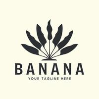 Vintage Bananenbaum Stil Logo Vektor Vorlage Symbol Illustration Design