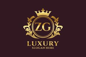 Anfangszg-Buchstabe Royal Luxury Logo-Vorlage in Vektorgrafiken für luxuriöse Branding-Projekte und andere Vektorillustrationen. vektor