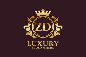 anfängliche zd-Buchstabe königliche Luxus-Logo-Vorlage in Vektorgrafiken für luxuriöse Branding-Projekte und andere Vektorillustrationen. vektor