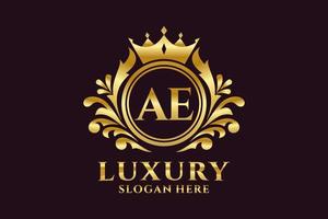 Anfangsbuchstabe ae Royal Luxury Logo Vorlage in Vektorgrafiken für luxuriöse Branding-Projekte und andere Vektorillustrationen. vektor