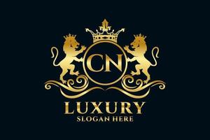 Anfangsbuchstabe cn lion royal Luxus-Logo-Vorlage in Vektorgrafiken für luxuriöse Branding-Projekte und andere Vektorillustrationen. vektor