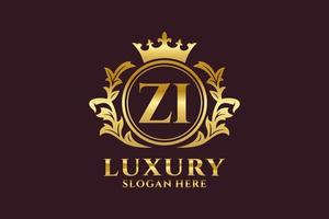 Initial zi Letter Royal Luxury Logo Vorlage in Vektorgrafiken für luxuriöse Branding-Projekte und andere Vektorillustrationen. vektor