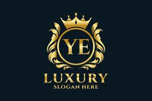 Initial YE Letter Royal Luxury Logo Vorlage in Vektorgrafiken für luxuriöse Branding-Projekte und andere Vektorillustrationen. vektor