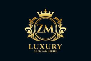 Anfangszm-Buchstabe Royal Luxury Logo-Vorlage in Vektorgrafiken für luxuriöse Branding-Projekte und andere Vektorillustrationen. vektor