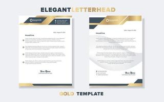 moderne luxuriöse goldene Briefkopf-Designvorlage für Briefpapier für das bearbeitbare Format eps10 von Unternehmen vektor