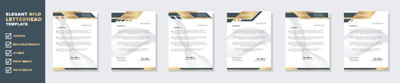 lyx gyllene brev design mall för stationär för företag företag redigerbar formatera eps10 vektor