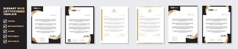 modern lyx gyllene brev design mall för stationär för företag företag redigerbar formatera eps10 vektor