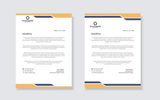 neue, moderne, elegante Briefkopfvorlage für stationäres Design für Unternehmen mit gelber und blauer Farbe, bearbeitbares Format eps10 zum Download vektor