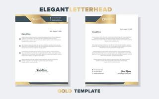moderne luxuriöse goldene Briefkopf-Designvorlage für Briefpapier für das bearbeitbare Format eps10 von Unternehmen vektor