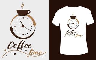 kaffe tid t-shirt design med kaffe vektor